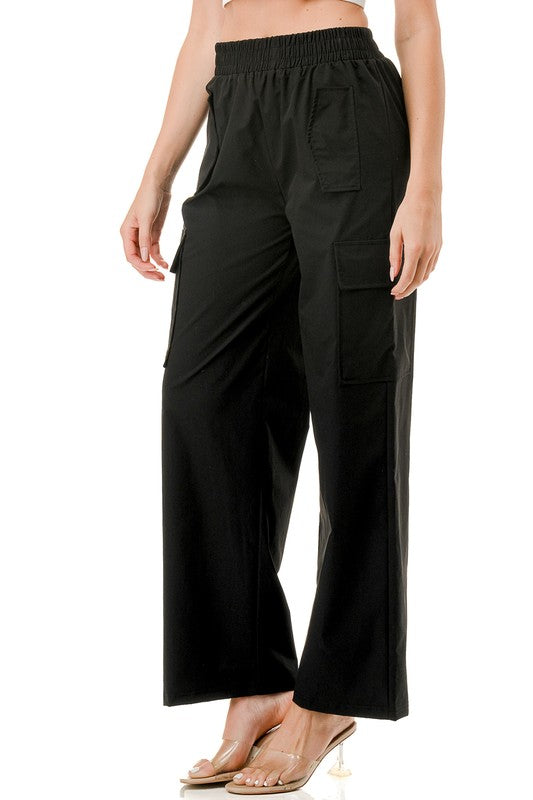 CJK104 QUICK DRY WIDE LEG CARGO PANTS