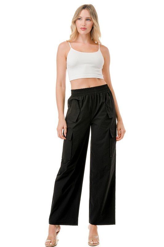 CJK104 QUICK DRY WIDE LEG CARGO PANTS