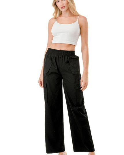 CJK104 QUICK DRY WIDE LEG CARGO PANTS