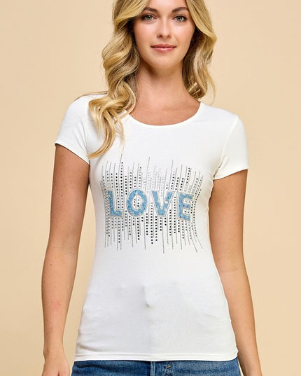 GJT752 LOVE RIBBED T-SHIRTS