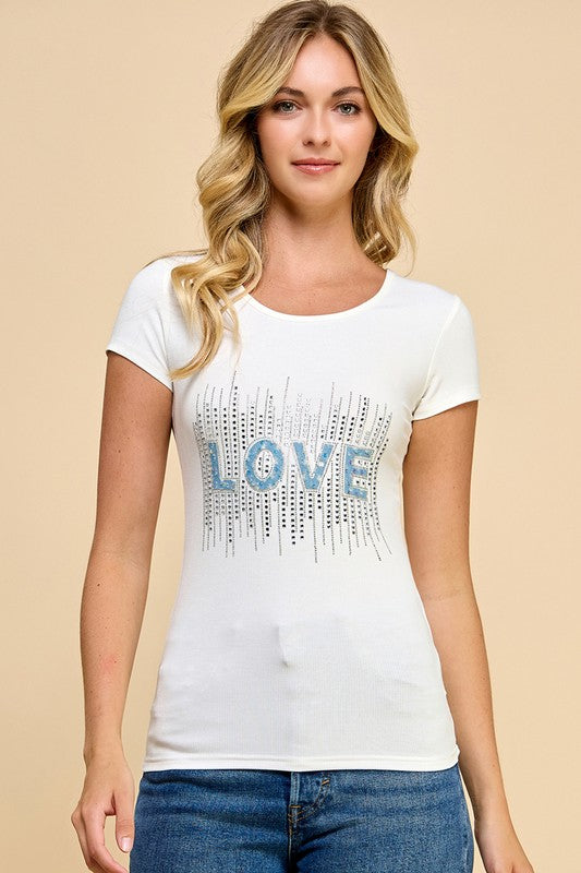 GJT752 LOVE RIBBED T-SHIRTS