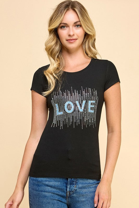GJT752 LOVE RIBBED T-SHIRTS