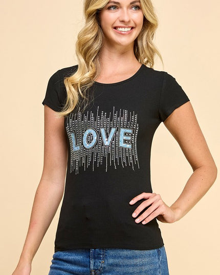 GJT752 LOVE RIBBED T-SHIRTS