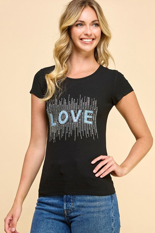 GJT752 LOVE RIBBED T-SHIRTS