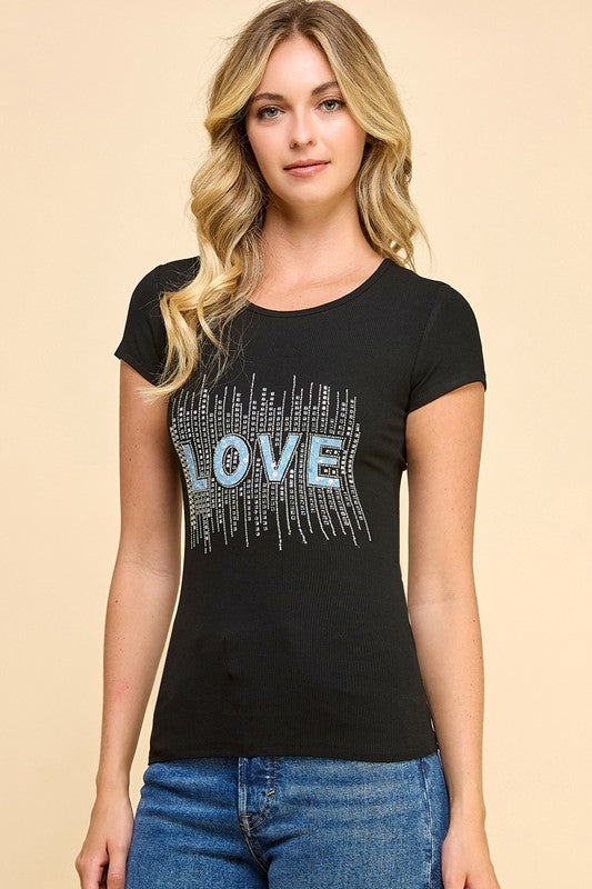 GJT752 LOVE RIBBED T-SHIRTS