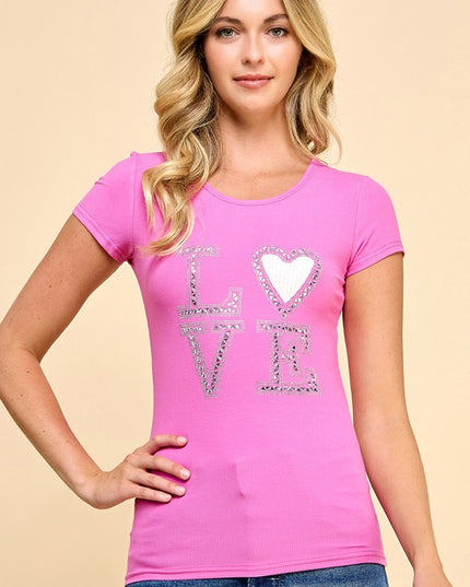 GJT751 LOVE RIBBED T-SHIRTS