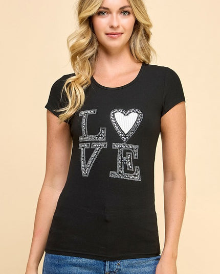 GJT751 LOVE RIBBED T-SHIRTS