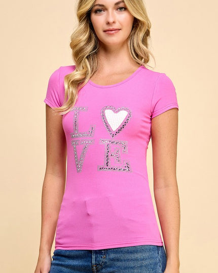 GJT751 LOVE RIBBED T-SHIRTS