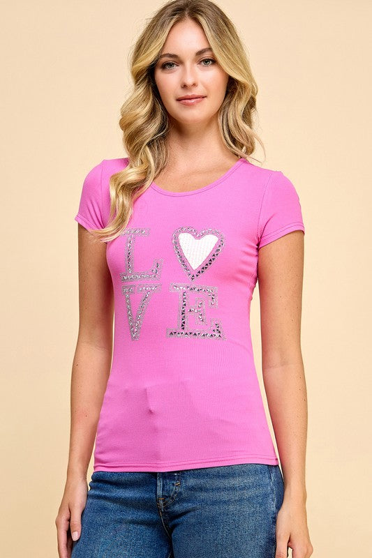 GJT751 LOVE RIBBED T-SHIRTS