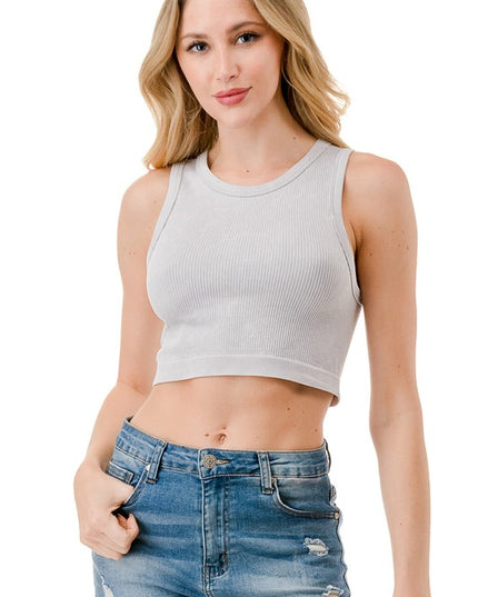 NT63MW MINERAL WASH CROP TANK TOP