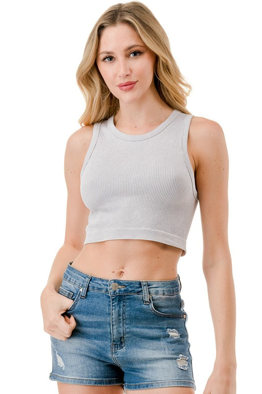 NT63MW MINERAL WASH CROP TANK TOP