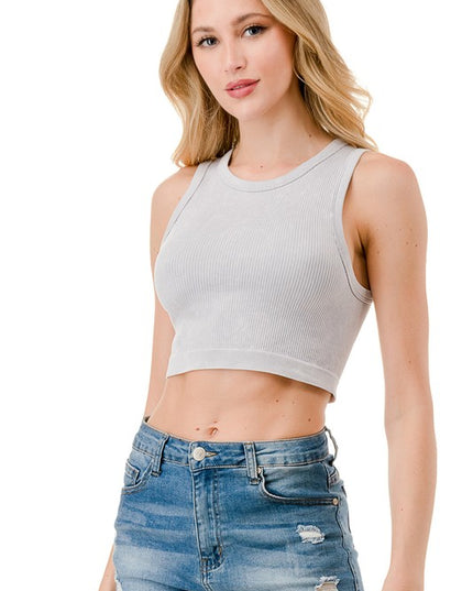 NT63MW MINERAL WASH CROP TANK TOP