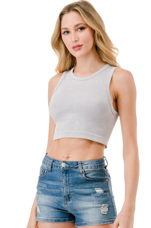 NT63MW MINERAL WASH CROP TANK TOP