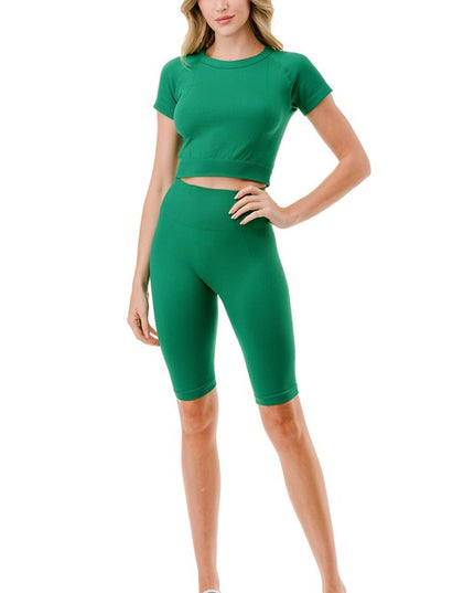 JA32SET Diamond & Stripe Textured Short Sets