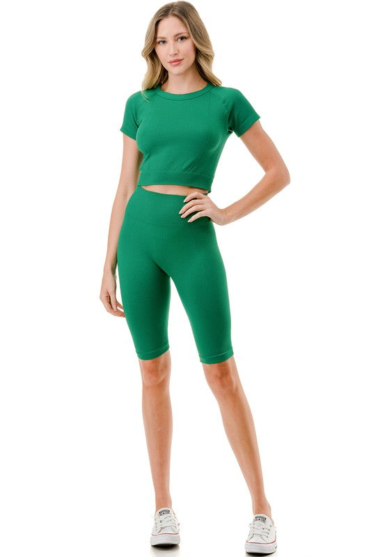 JA32SET Diamond & Stripe Textured Short Sets