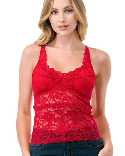 LB41 FLORAL LACE TANK TOP