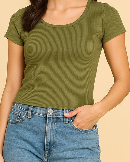 JRUN01 RIB CREW NECK TOP