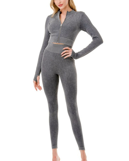 JA40MWSET MINERAL WASH ZIP-UP SET