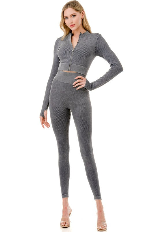 JA40MWSET MINERAL WASH ZIP-UP SET