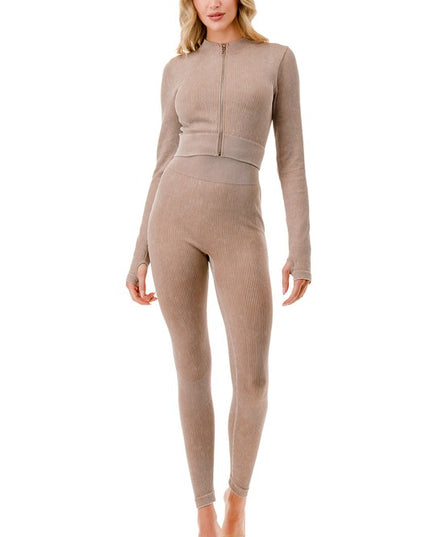 JA40MWSET MINERAL WASH ZIP-UP SET