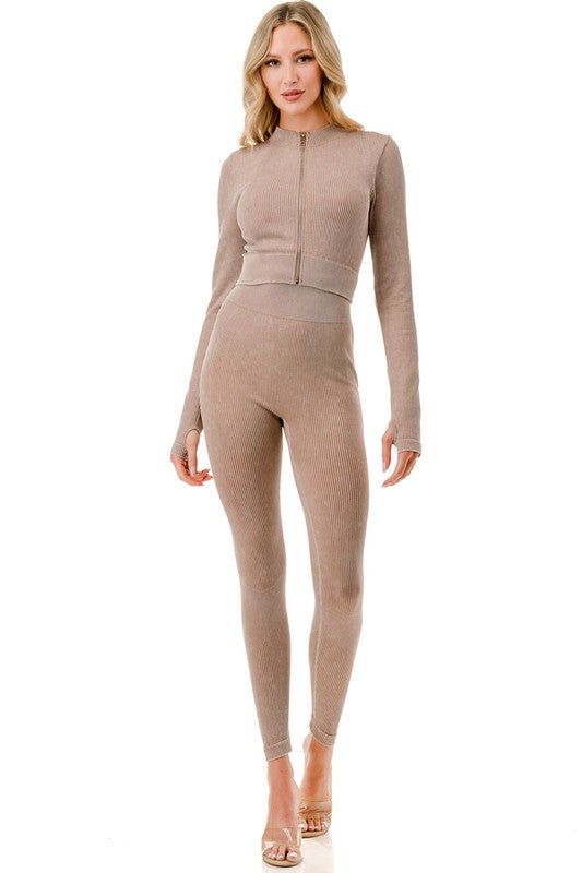 JA40MWSET MINERAL WASH ZIP-UP SET