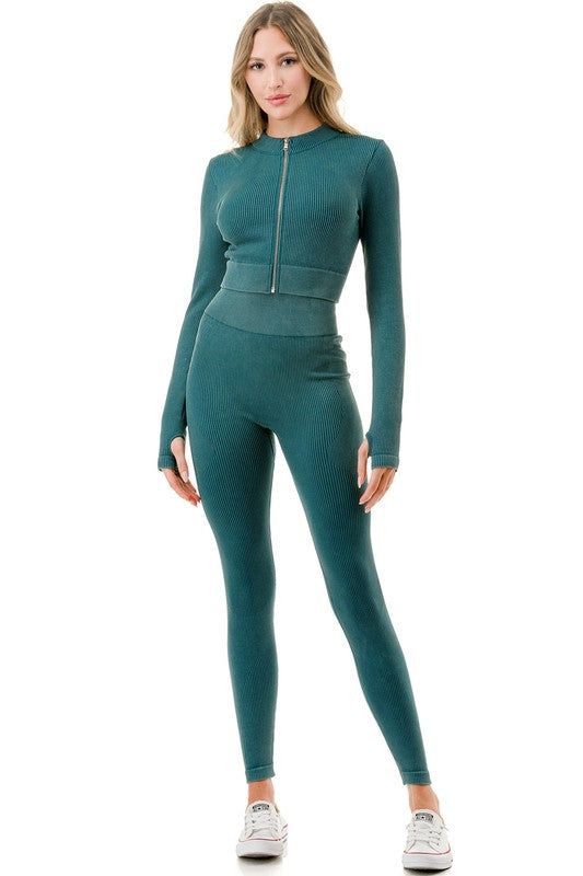 JA40MWSET MINERAL WASH ZIP-UP SET