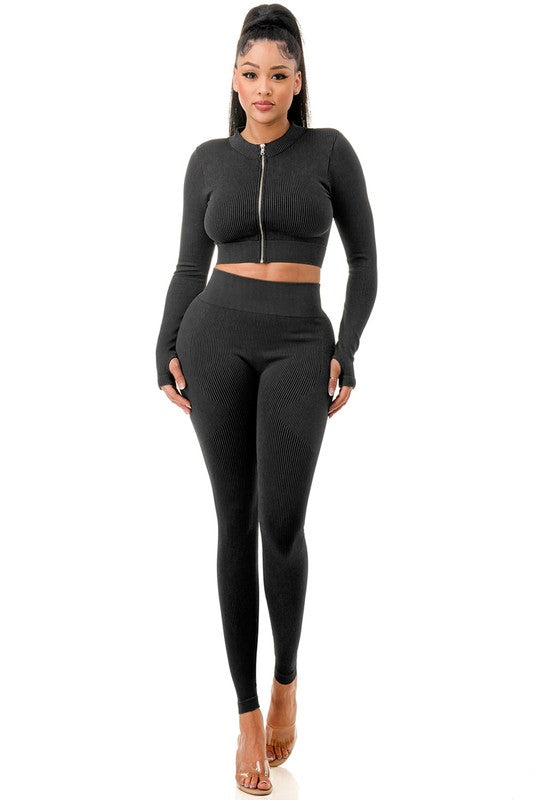 JA40MWSET MINERAL WASH ZIP-UP SET