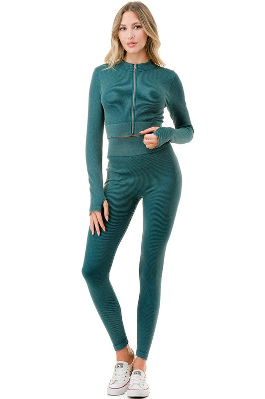 JA40MWSET MINERAL WASH ZIP-UP SET