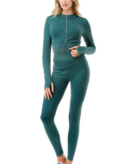 JA40MWSET MINERAL WASH ZIP-UP SET