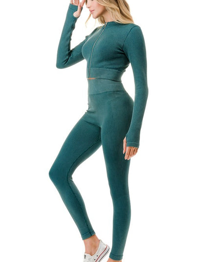JA40MWSET MINERAL WASH ZIP-UP SET