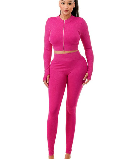 JA40MWSET MINERAL WASH ZIP-UP SET