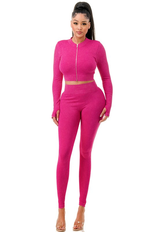JA40MWSET MINERAL WASH ZIP-UP SET