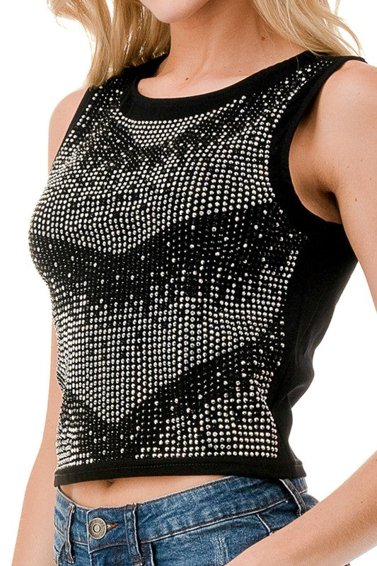 GJS05 ALL OVER STUDDED TANK TOP
