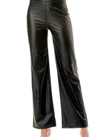 PPU11 VEGAN LEATHER STRAIGHT PANTS