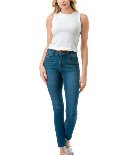 HX18 SOLID SEAMLESS CROP TANK TOP