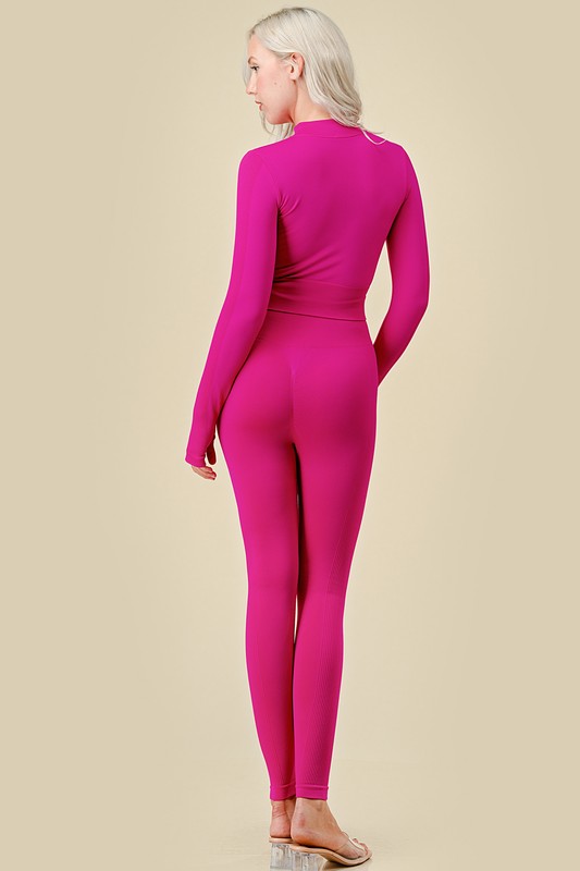 JA120SET ACTIVE ZIP-UP JACKET 2-PIECE SET BUTT LIFT PANTS