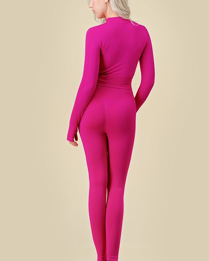 JA120SET ACTIVE ZIP-UP JACKET 2-PIECE SET BUTT LIFT PANTS