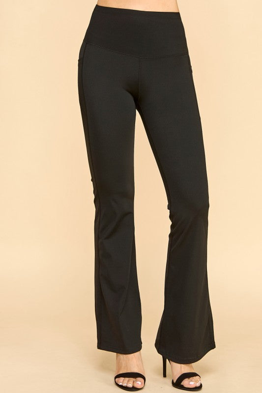 NBL12 ACTIVE YOGA FLARE PANTS WITH SIDE POCKETS
