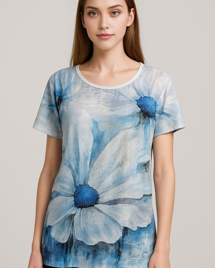 H3510 RHINESTONE PRINT TOP