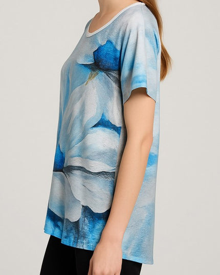 H3510 RHINESTONE PRINT TOP