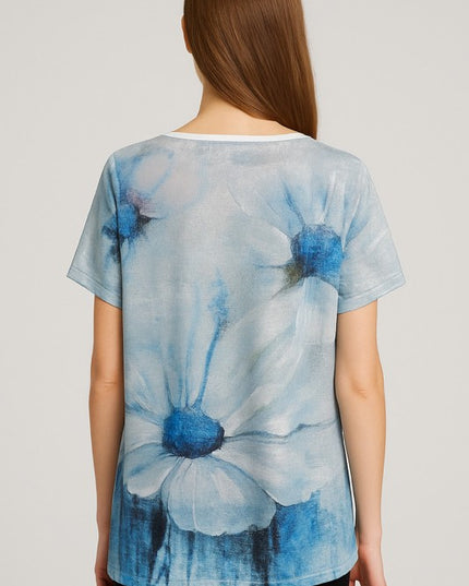 H3510 RHINESTONE PRINT TOP