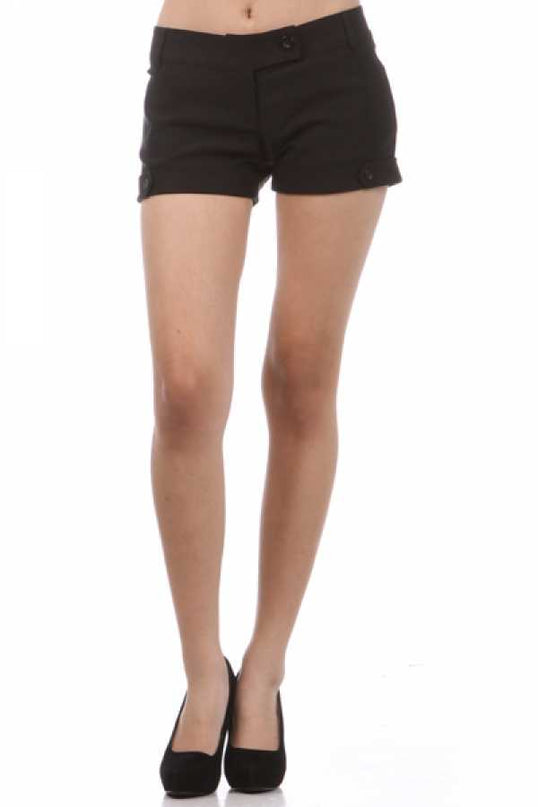 163PM Cuffed shorts with button tab closure