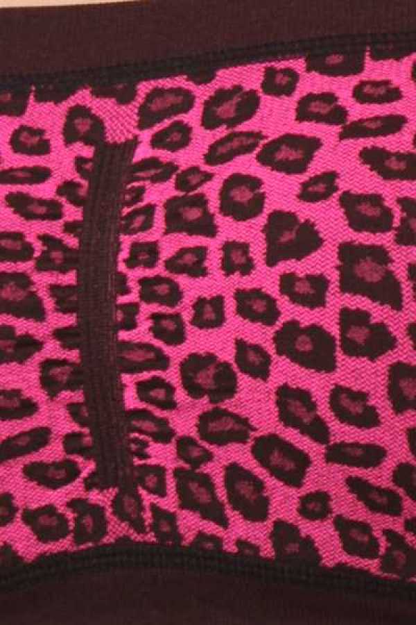 6001-AN Leopard print bandeau top with solid trim