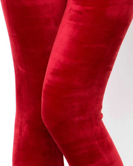 A236 PLUS SOLID STRETCH VELOUR FULL LEGGINGS