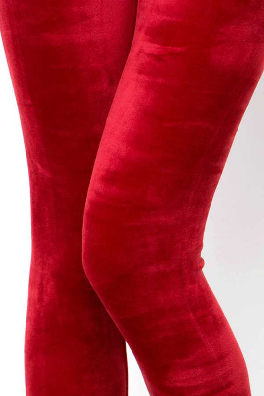 A236 PLUS SOLID STRETCH VELOUR FULL LEGGINGS