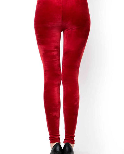 A236 PLUS SOLID STRETCH VELOUR FULL LEGGINGS