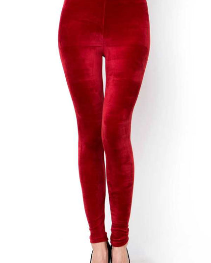 A236 PLUS SOLID STRETCH VELOUR FULL LEGGINGS