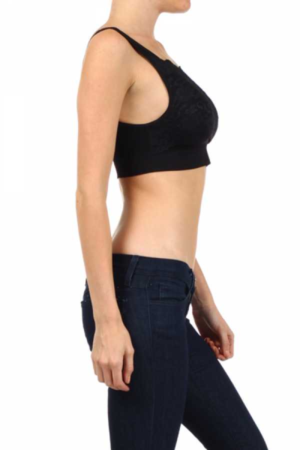 BRA-03 SEAMLESS LACED CROP TANK TOP