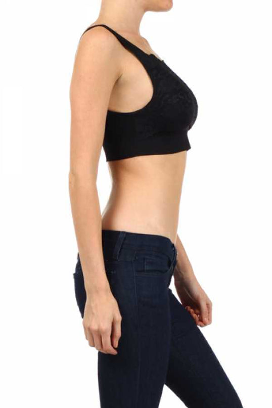 BRA-03 SEAMLESS LACED CROP TANK TOP