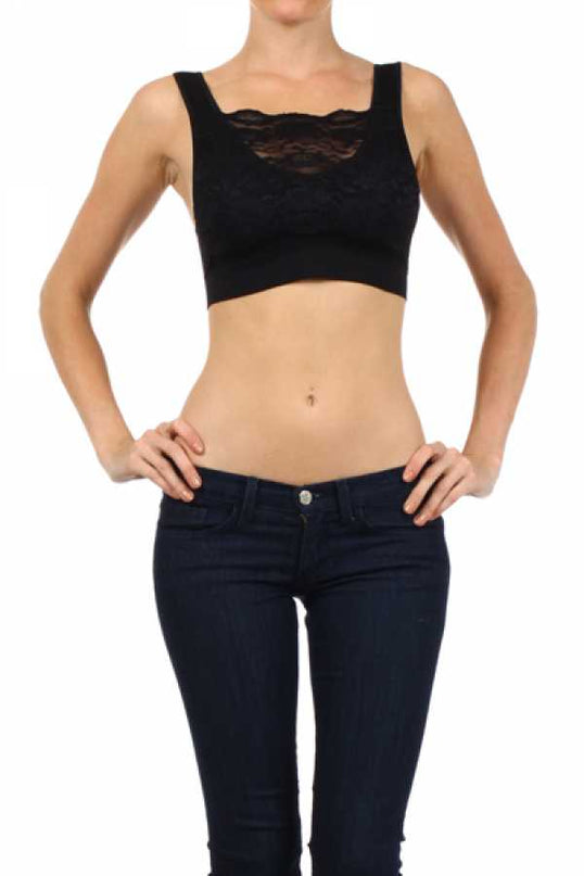 BRA-03 SEAMLESS LACED CROP TANK TOP
